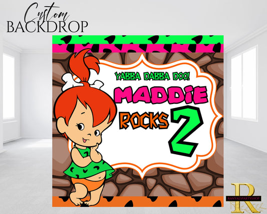 Pebbles Backdrop | Pebbles Banner | Pebbles Birthday Backdrop | Pebbles Party