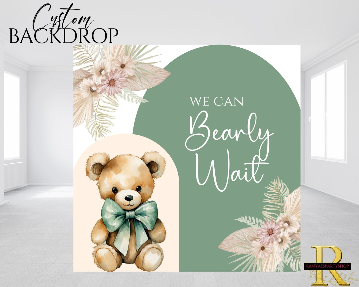 We Can Bearly Wait Baby Shower  Backdrop | Bearly Wait Baby Shower | Baby Shower Decorations | Beary Baby Shower