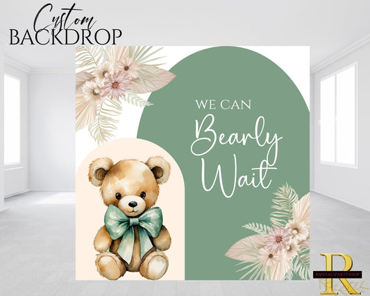 We Can Bearly Wait Baby Shower  Backdrop | Bearly Wait Baby Shower | Baby Shower Decorations | Beary Baby Shower