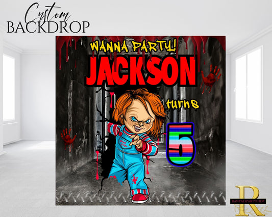 Chucky Backdrop | Chucky Child's Play Banner | Birthday Backdrop | Chucky Birthday Party