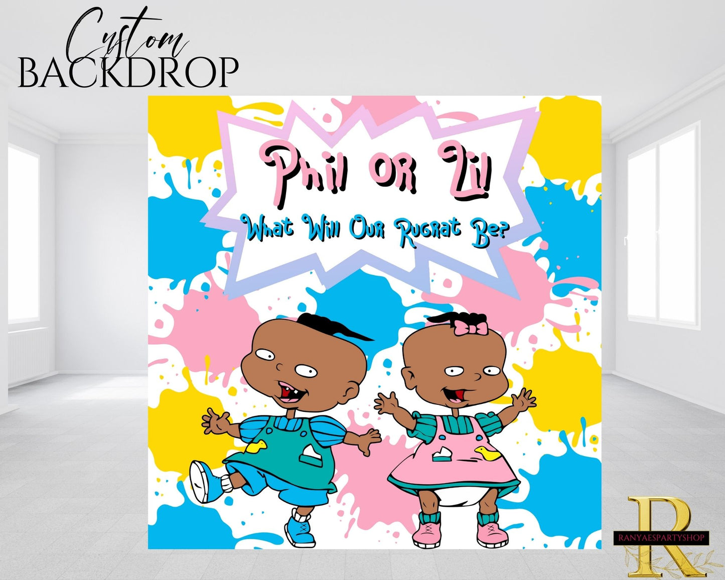 Phil or Lil Gender Reveal Backdrop | Gender Reveal Backdrop | Gender Reveal Decorations | Boy or Girl