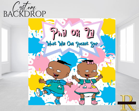 Phil or Lil Gender Reveal Backdrop | Gender Reveal Backdrop | Gender Reveal Decorations | Boy or Girl