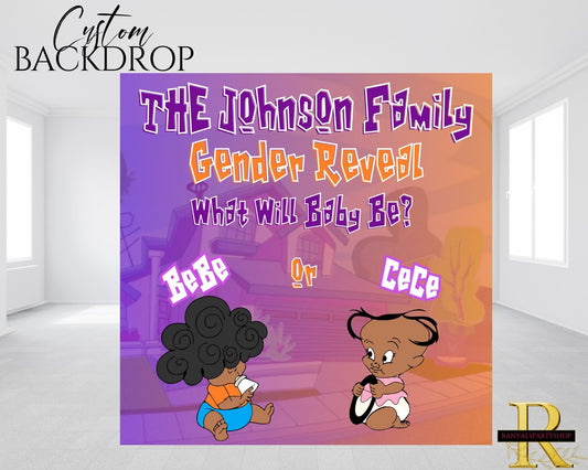 The Proud Family Gender Reveal | BeBe or CeCe Gender Reveal Backdrop | Gender Reveal Decorations