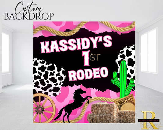 First Rodeo Backdrop | Rodeo Party Banner | Birthday Backdrop | Girl Rodeo Birthday Party | Frist Rodeo Party