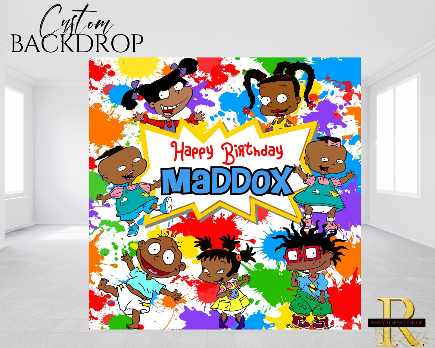 Rugrats Vinyl Backdrop | Kids Party Banner | Rugrats Birthday Party Decor | Birthday Backdrop