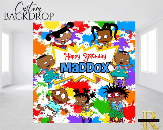 Rugrats Vinyl Backdrop | Kids Party Banner | Rugrats Birthday Party Decor | Birthday Backdrop