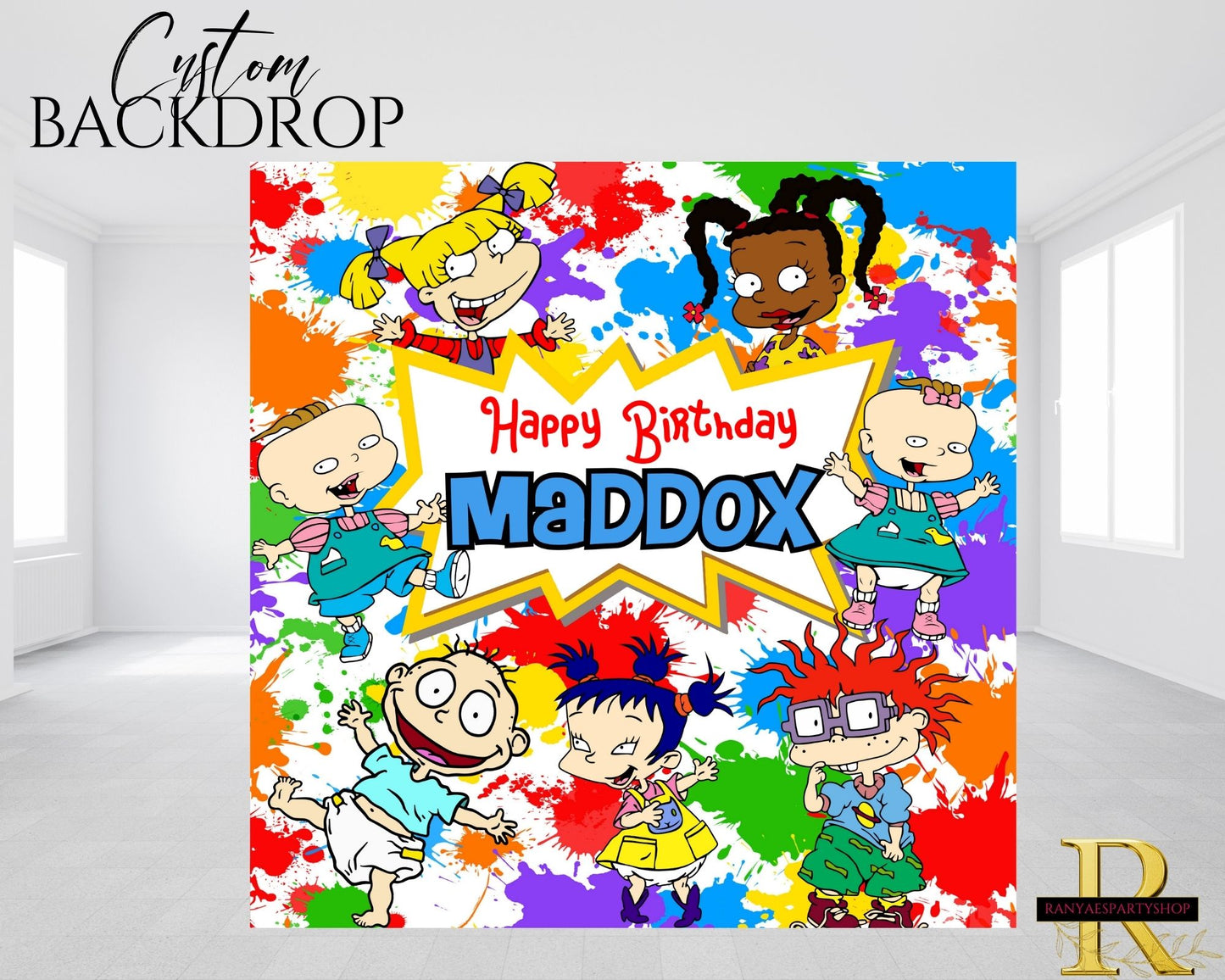 Rugrats Vinyl Backdrop | Kids Party Banner | Rugrats Birthday Party Decor | Birthday Backdrop
