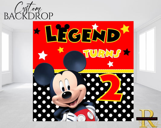 Mickey Mouse Vinyl Backdrop | Mickey Birthday Backdrop | Mickey Birthday Banner | Mickey Party
