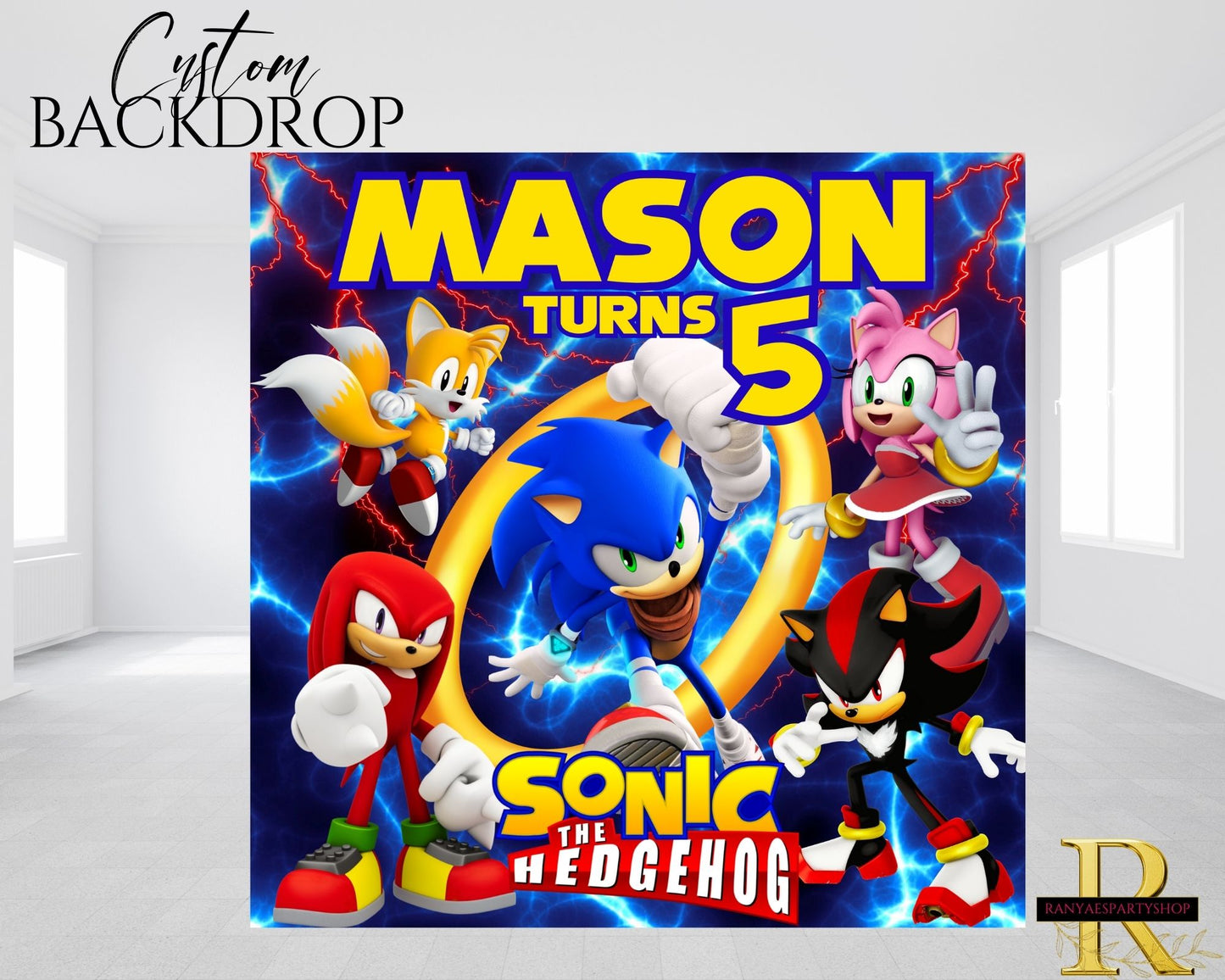 Sonic Birthday Backdrop | Sonic Birthday Banner | Birthday Backdrop | Sonic the Hedgehog Birthday Party