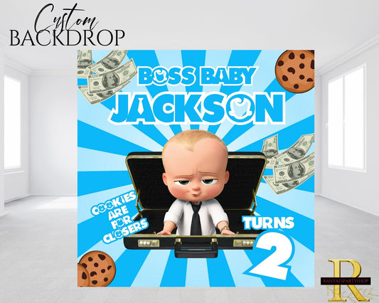Boss Baby Backdrop | Boss Baby Banner | Party Backdrop | Birthday Backdrop | Boss Baby Party