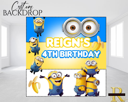 Minion Backdrop |Minion Birthday Party| Birthday Backdrop | Birthday  Banner | Minion Party Backdrop