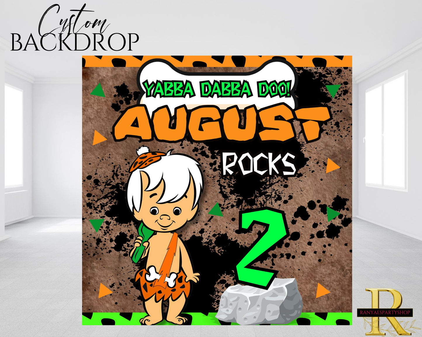 Bam Bam Backdrop | Bam Bam Banner | Bam Bam Birthday Party | Bam Bam Birthday Backdrop
