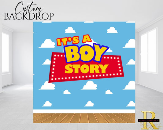 Boy Story Baby Shower Backdrop | It's a Boy Story Baby Shower | Boy Story Banner | Baby Shower Backdrop