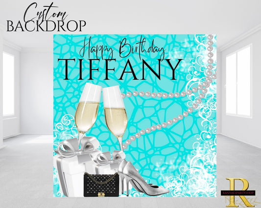 Teal Tiffany Backdrop | Tiffany Birthday Banner | Birthday Backdrop |Teal Tiffany Birthday Party