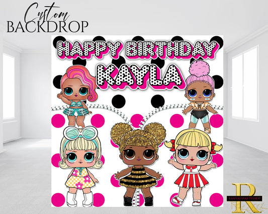 Doll Party Backdrop | Doll Party Banner | Doll Party | Birthday Backdrop | Doll Party Decorations