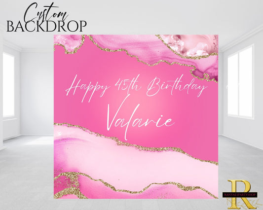 Shades of Pink Birthday Backdrop | Shades of Pink Birthday Party | Birthday Backdrop | Backdrops | Banners