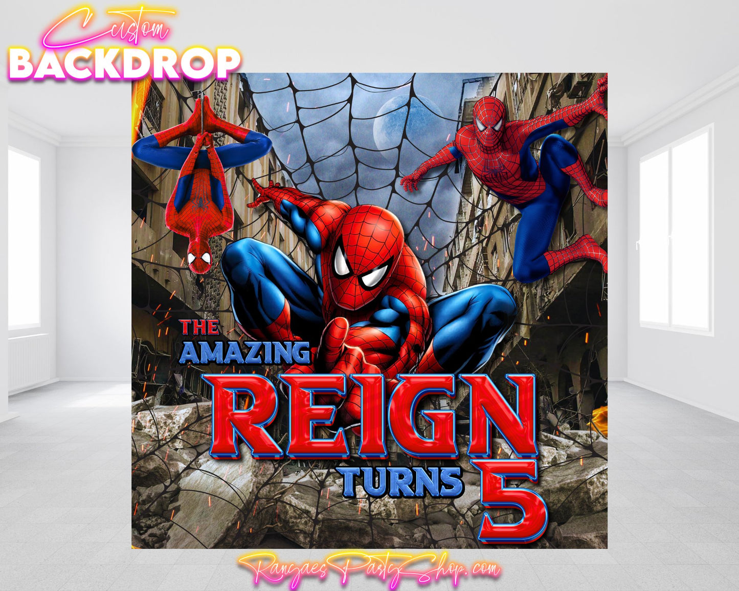 Spiderman Birthday Party Backdrop | Spiderman Banner | Spiderman Party | Birthday Backdrop