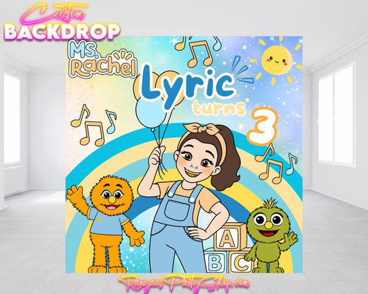 Ms. Rachel Boy Birthday Backdrop | Ms. Rachel Party Banner | Birthday Backdrop | Ms. Rachel Party Decorations | Backdrop