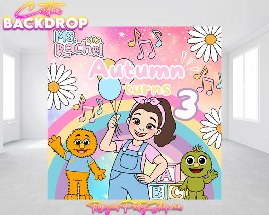 Ms. Rachel Birthday Backdrop | Ms. Rachel Party Banner | Birthday Backdrop | Ms. Rachel Party Decorations | Backdrop