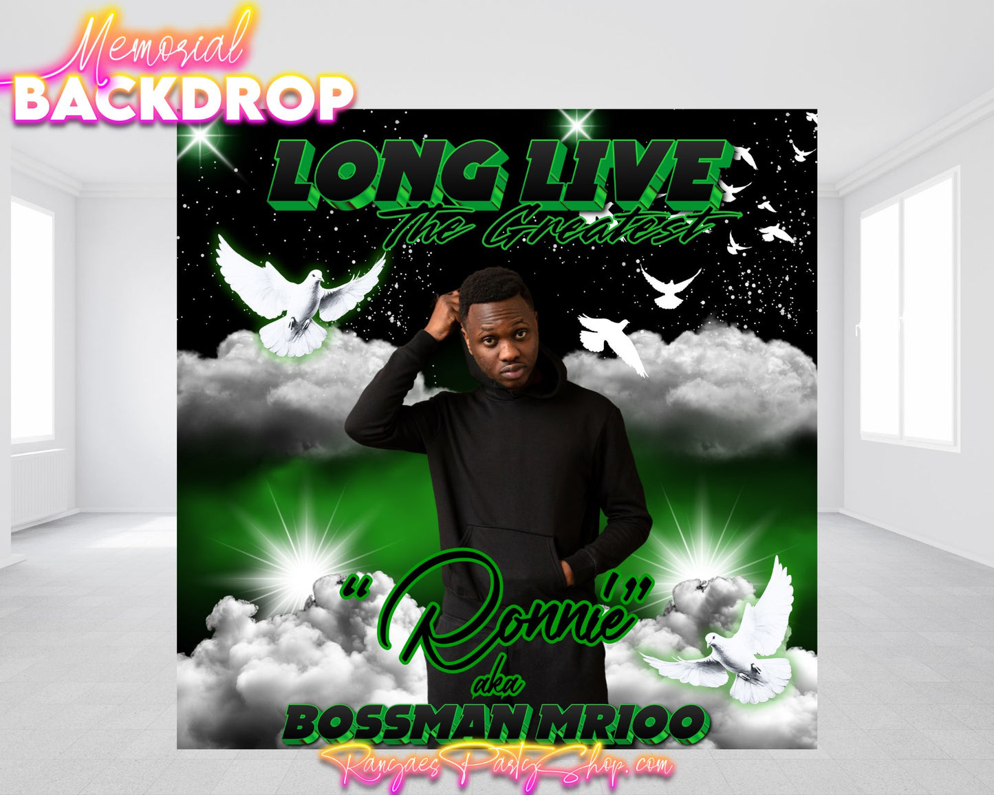 Memorial Backdrop | Celebration of Life Backdrop | Homegoing Backdrop | In Loving Memory Backdrop