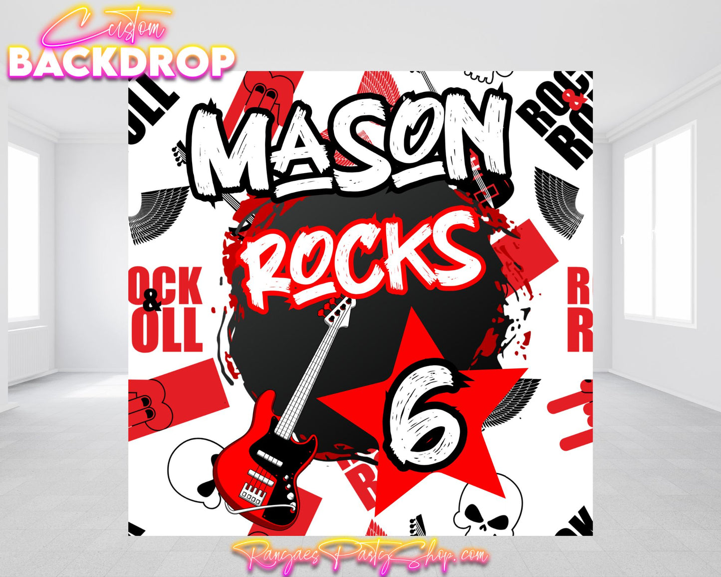 Rockstar Birthday Backdrop | Rockstar Party | Rockstar Party Decorations | Rockstar Party Banner |