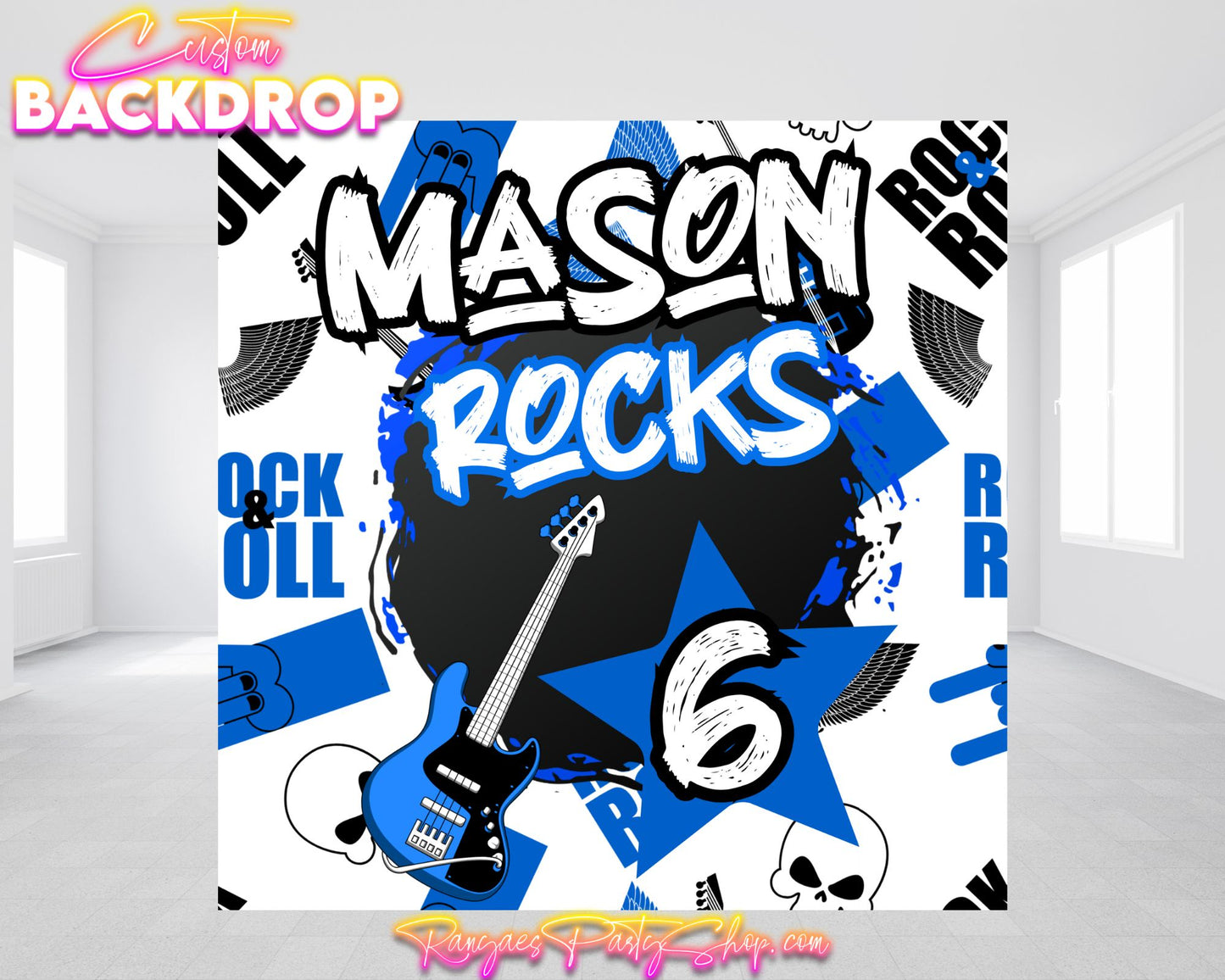 Rockstar Birthday Backdrop | Rockstar Party | Rockstar Party Decorations | Rockstar Party Banner |