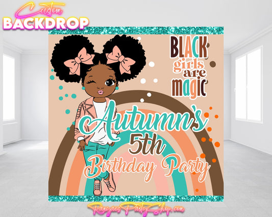 Black Girl Magic Birthday Backdrop | Melanin Poppin Birthday Party| Birthday Backdrop | Birthday  Banner