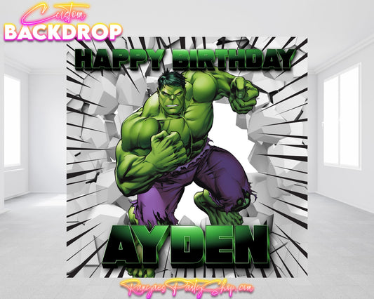 Hulk Birthday Backdrop | Hulk Banner | Hulk Birthday Party | Hulk Backdrop | Party Banner | Party Backdrop