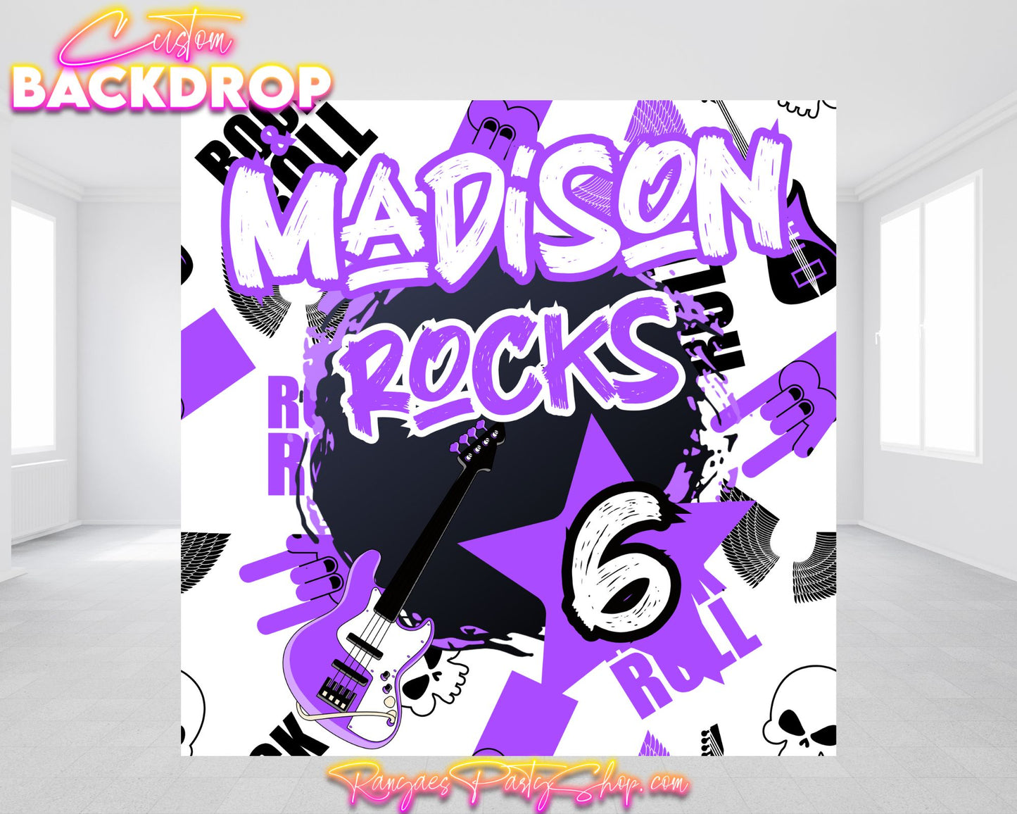 Rockstar Birthday Backdrop | Rockstar Party | Rockstar Party Decorations | Rockstar Party Banner |