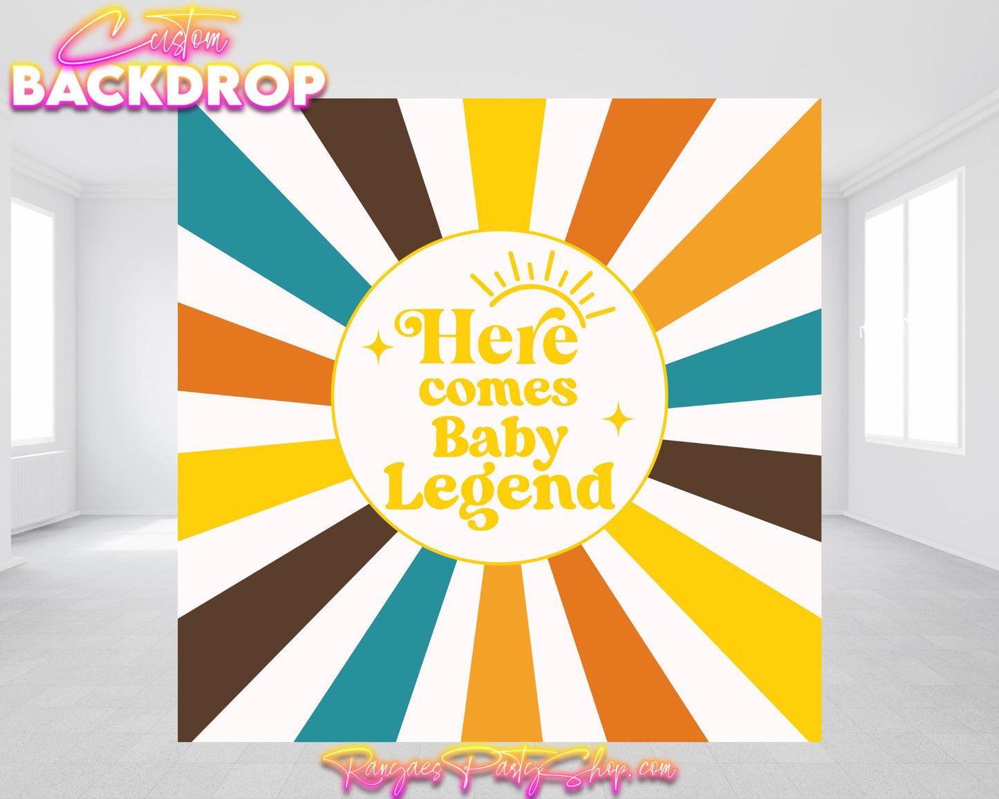 Here Comes the Son Backdrop | Baby Shower Banner | Baby Shower Backdrop | Here Comes the Son Baby Shower Decorations