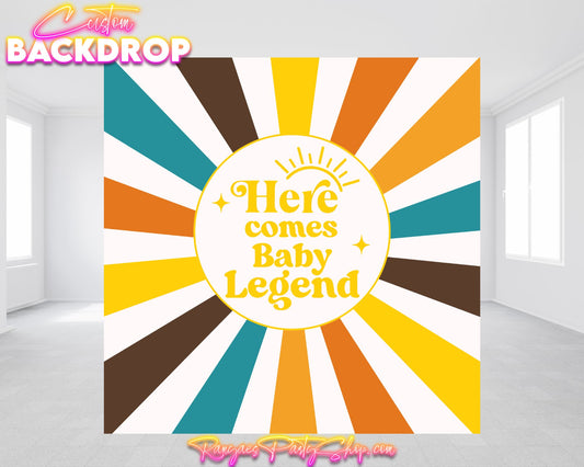 Here Comes the Son Backdrop | Baby Shower Banner | Baby Shower Backdrop | Here Comes the Son Baby Shower Decorations