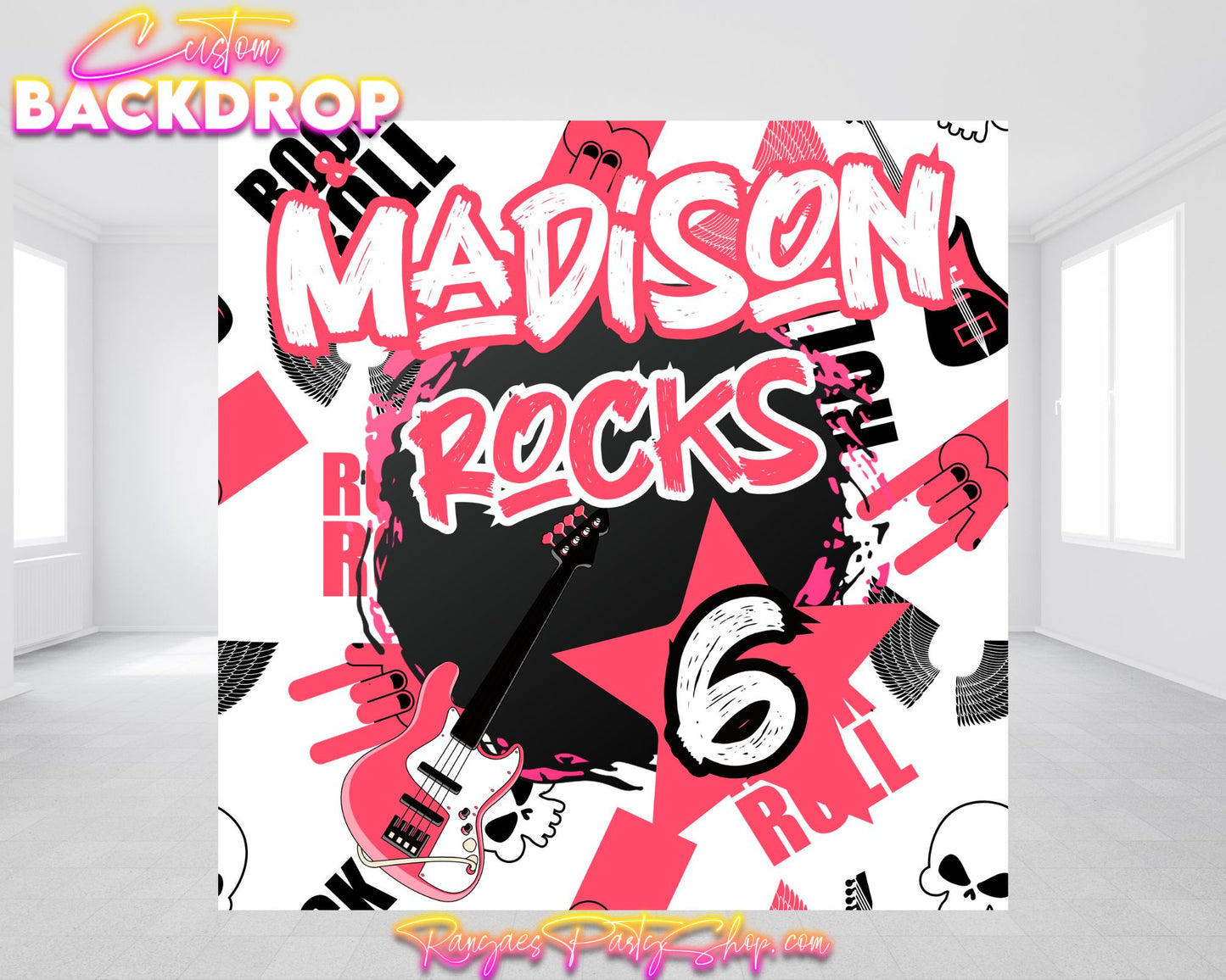 Rockstar Birthday Backdrop | Rockstar Party | Rockstar Party Decorations | Rockstar Party Banner |