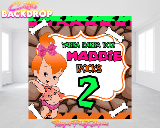 Pebbles Backdrop | Pebbles Banner | Pebbles Birthday Backdrop | Pebbles Party