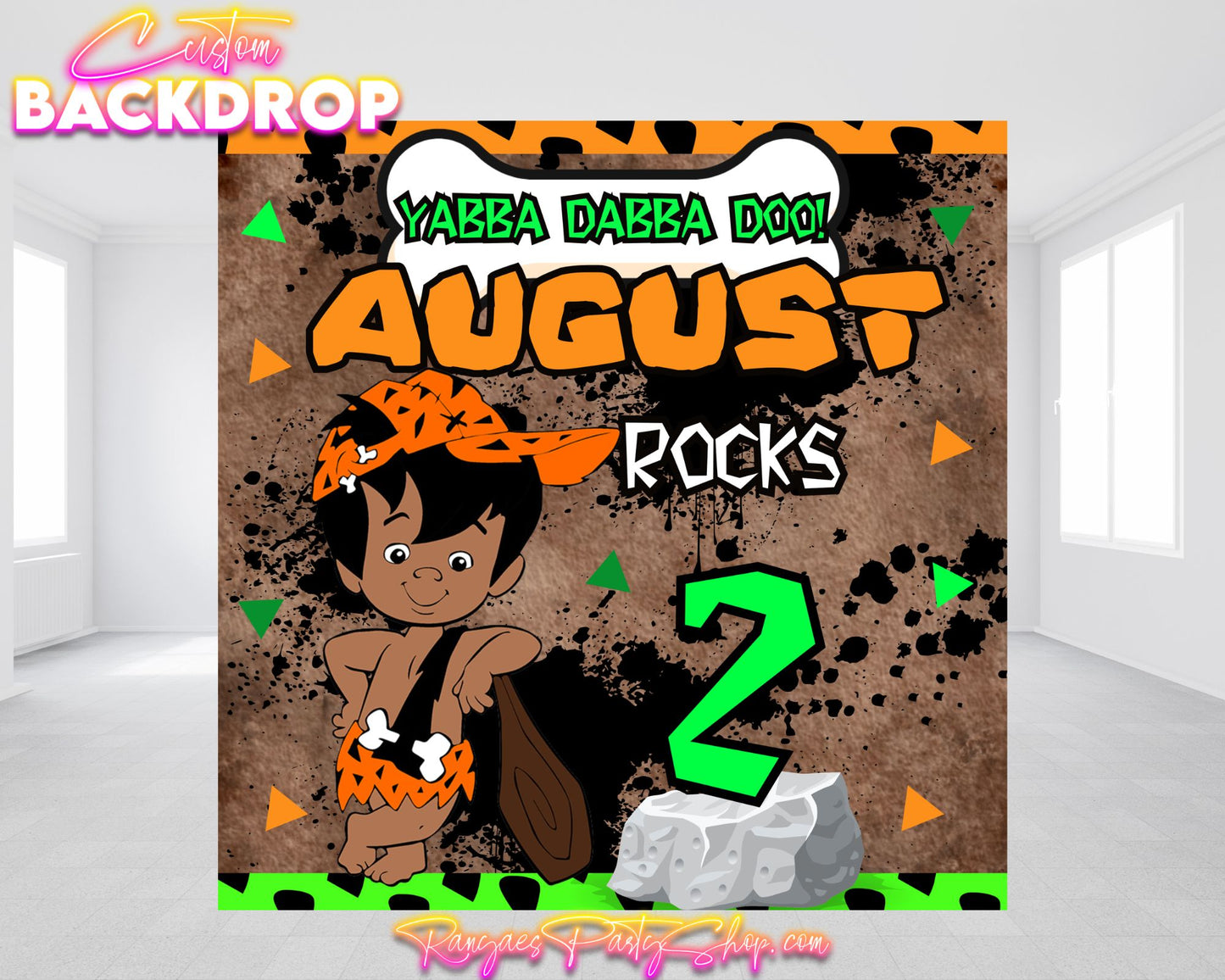 African American Bam Bam Backdrop | Bam Bam Banner | Birthday Backdrop | Bam Bam Birthday Party