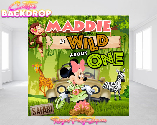 Minnie Mouse Safari  Backdrop | Safari Birthday Backdrop | Safari Birthday Banner | Backdrop | Banner