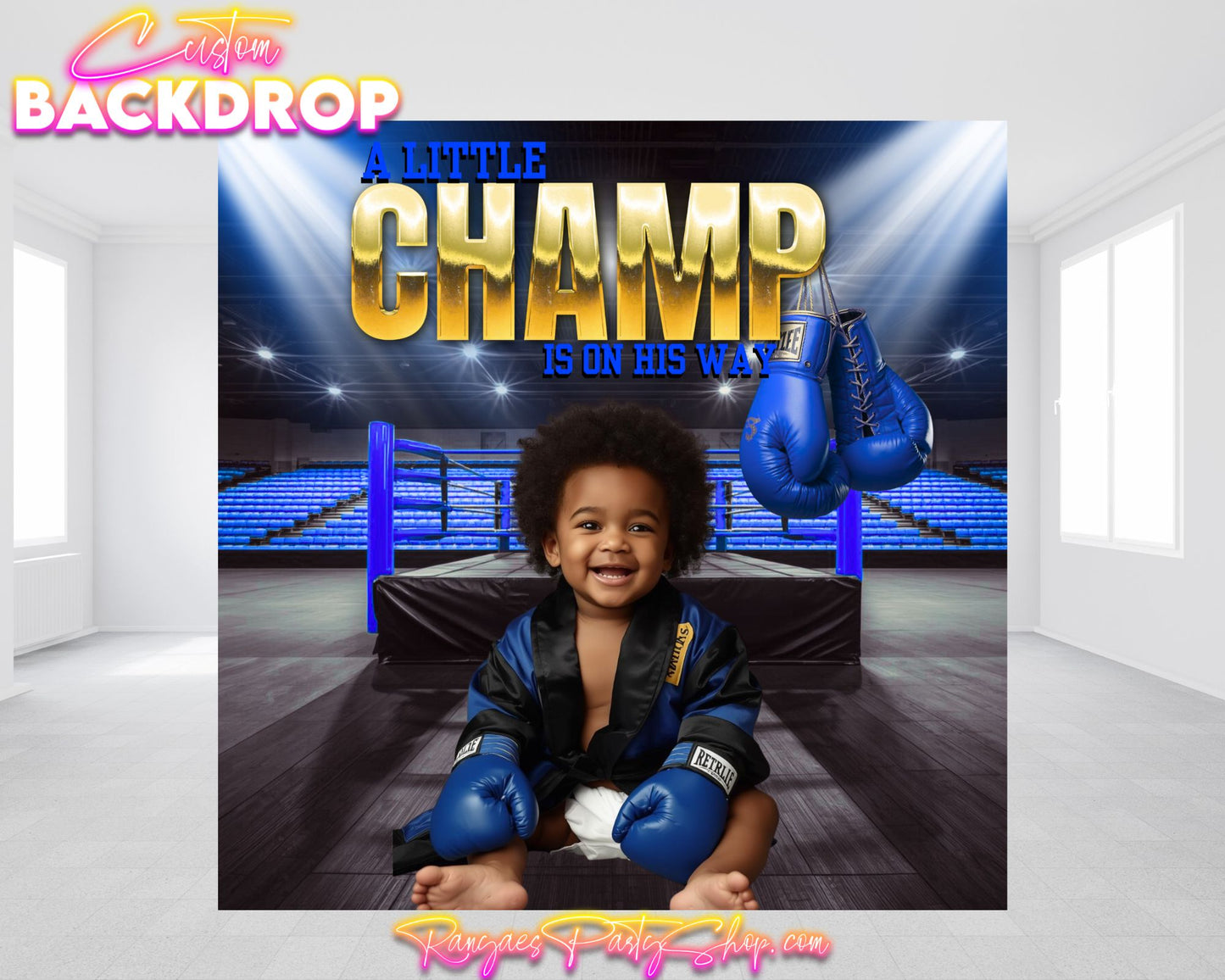 Little Champ Baby Shower Backdrop | Little Champ | Baby Shower Banner | Baby Shower Backdrop