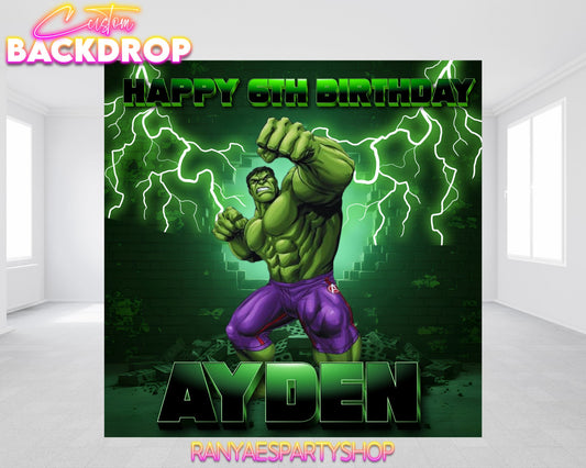 Hulk Birthday Backdrop | Hulk Banner | Hulk Birthday Party | Hulk Backdrop | Party Banner | Party Backdrop