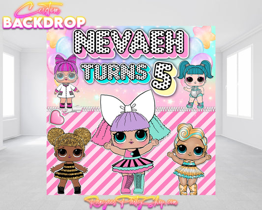 Doll Party Backdrop | Doll Party Banner | Doll Party | Birthday Backdrop | Doll Party Decorations