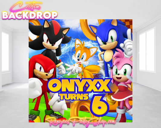 Sonic Birthday Backdrop | Sonic Birthday Banner | Birthday Backdrop | Sonic the Hedgehog Birthday Party