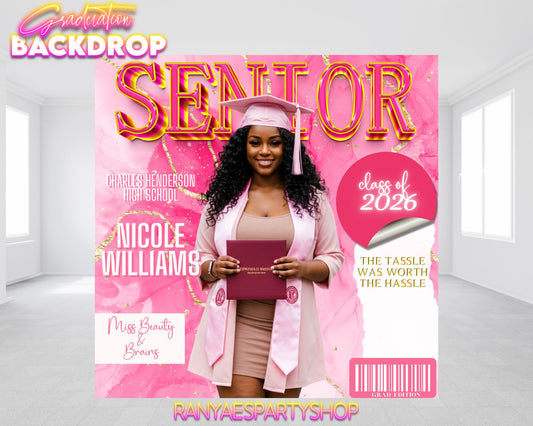 Graduation 2026 Party Backdrop | Class of 2026 Party Banner | Grad Party Backdrop | Graduation Backdrop