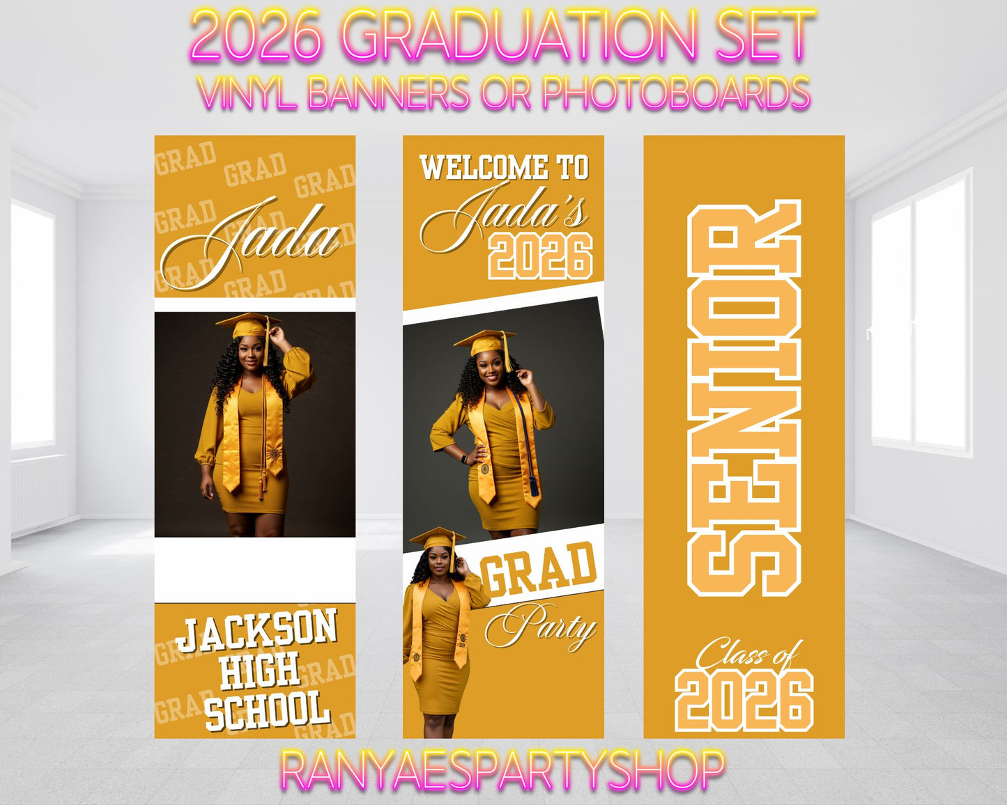 Graduation 2026 Vinyl Banners Set | Graduation 2026 Photo Board | Custom Graduation Banners or Photo Boards |