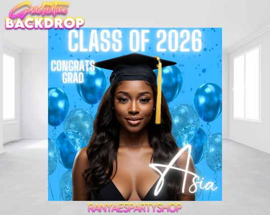 Graduation Party 2026 Backdrop | Class of 2026 Party Banner | Grad Party Backdrop | Graduation Backdrop