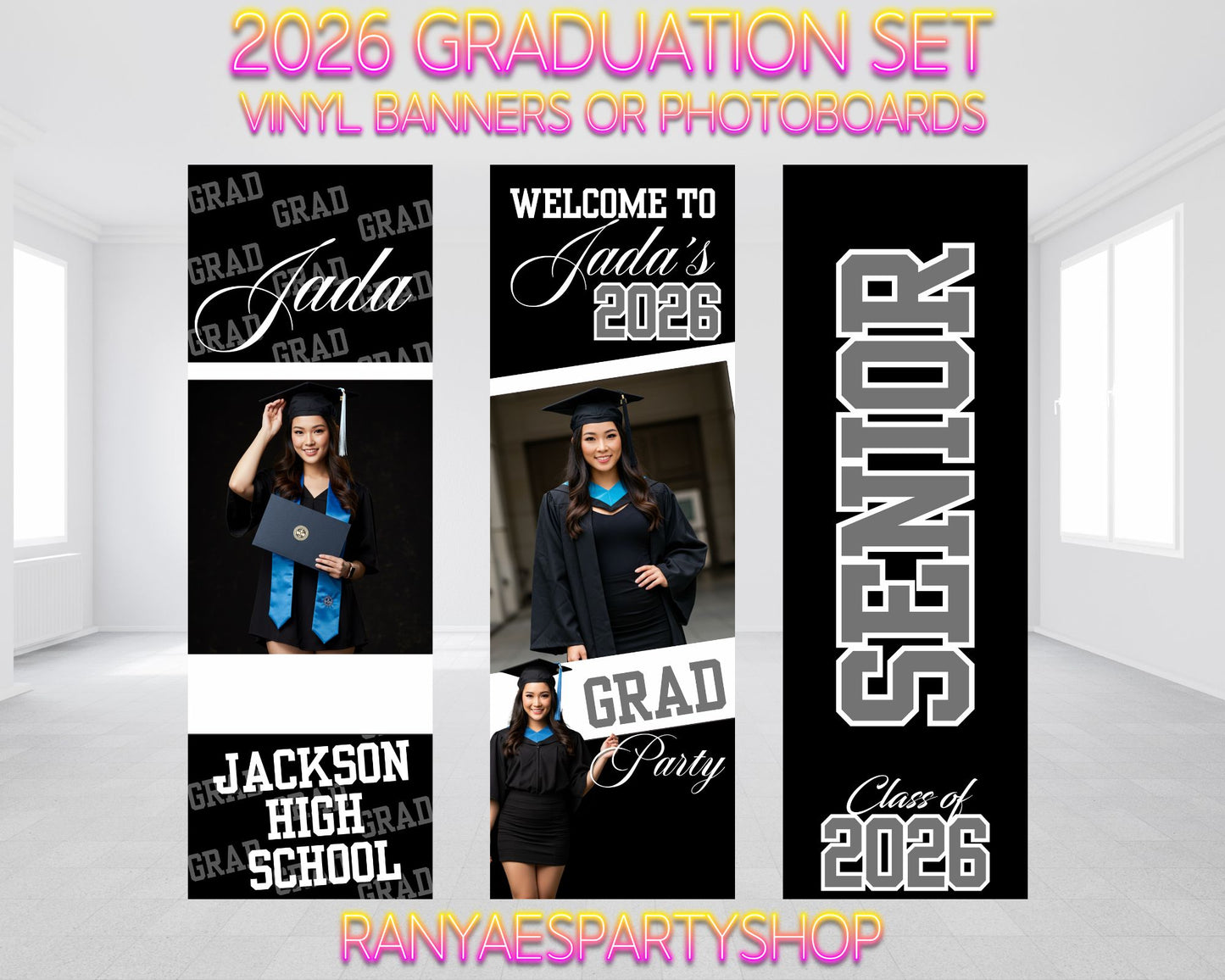 Graduation 2026 Vinyl Banners Set | Graduation 2026 Photo Board | Custom Graduation Banners or Photo Boards |