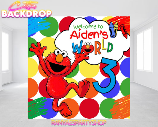 Elmo's World Party Backdrop | Elmo's World Birthday Party| Birthday Backdrop | Birthday  Banner