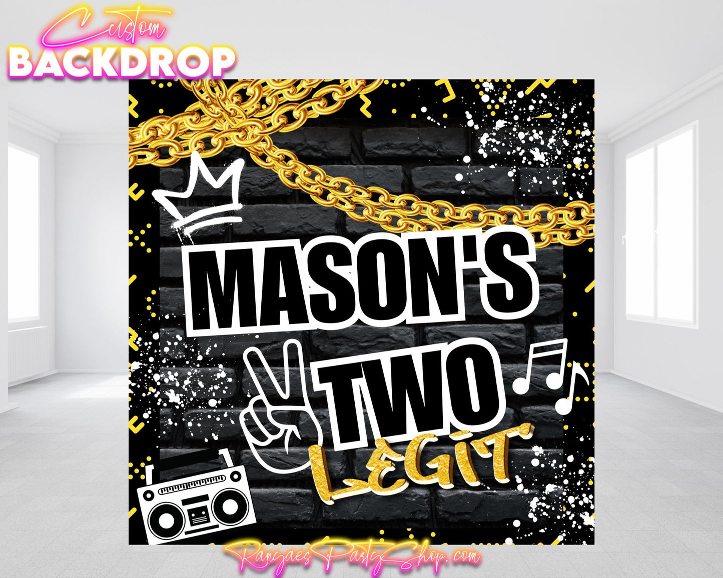 Two Legit Vinyl Backdrop | Two Legit Party Banner | Two Legit Birthday Backdrop | Two Legit Party Decorations