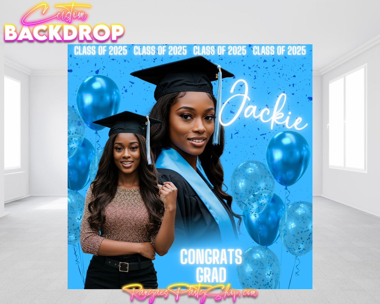 Graduation Party Backdrop | Class of 2025 Party Banner | Grad Party Backdrop | Graduation Backdrop