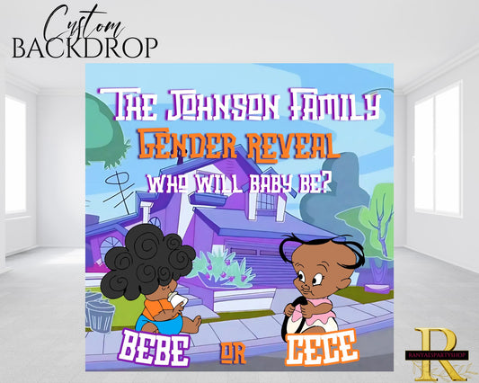 Proud Family Gender Reveal | BeBe or CeCe Gender Reveal Backdrop | Gender Reveal Decorations