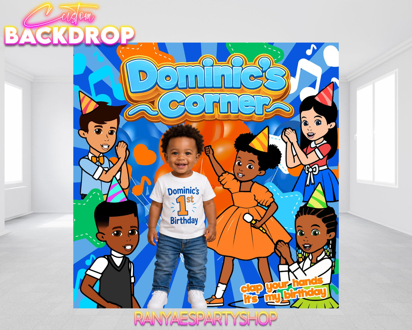 Gracie's Corner Boy Backdrop | Boy's Birthday Banner | Birthday Backdrop | Boys Birthday Party Decorations