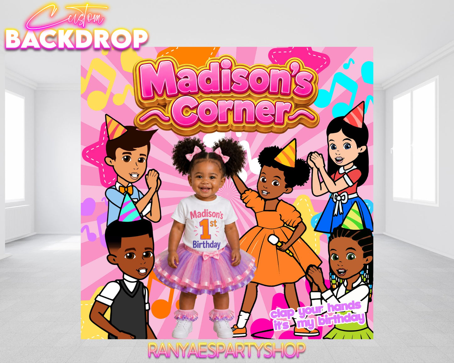 Gracie's Corner Backdrop | Girl's Birthday Banner | Birthday Backdrop | Gracie's Corner Birthday Party Decorations