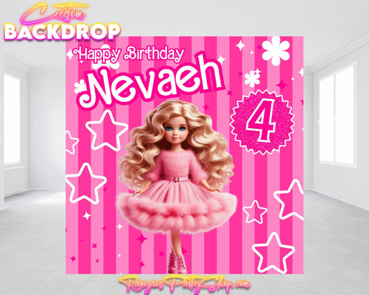 Barbie Party Backdrop | Barbie Party Backdrop| Doll Party Backdrop | Birthday Backdrop